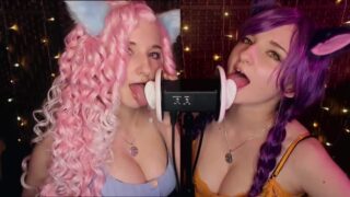 AftynRose ASMR Twin Ear Licking Patreon Video