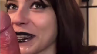 Goth Girl Blackyblack Blows A Cock