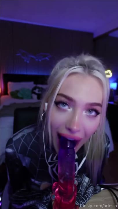 Watch Ariesia SpiderGirl Cosplay ASMR JOI Blowjob with Fingering