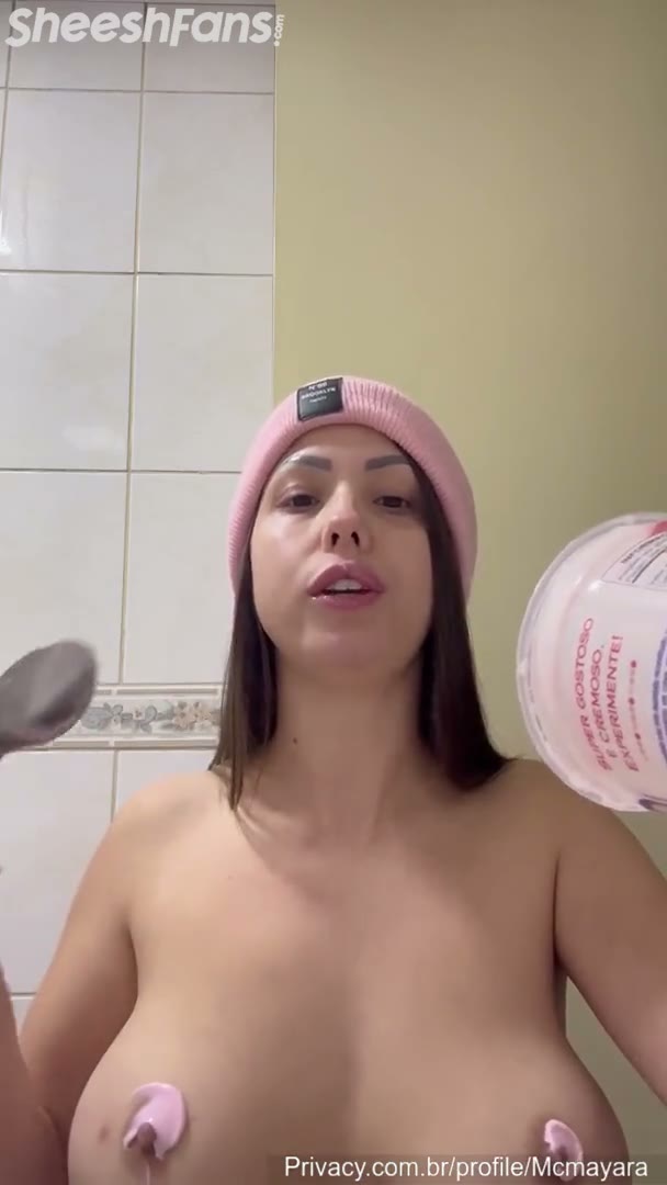 Watch Mc Mayara Yogurt Applying On Her Nipples Leak