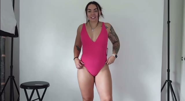 Watch Abby Berner try on lingerie…