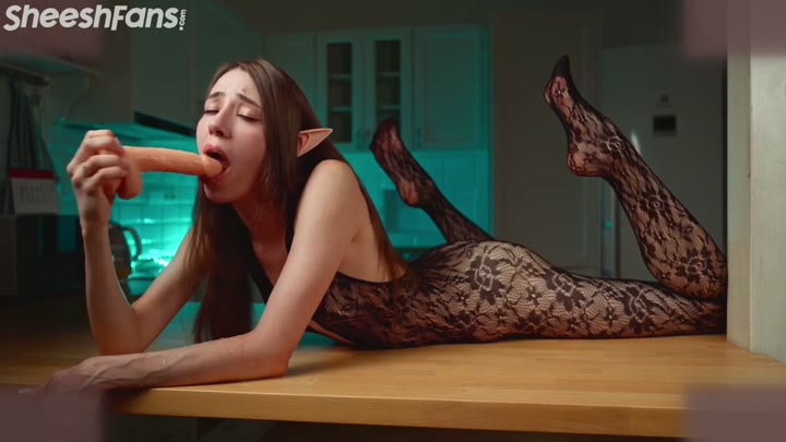 Watch Elf JuicyGao Deepthroats And Rides A Suction Dildo