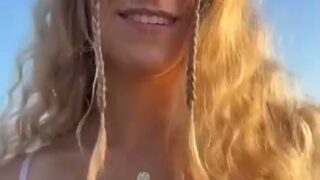 Silvia Ronco Sucks Cock On Sandy Shores